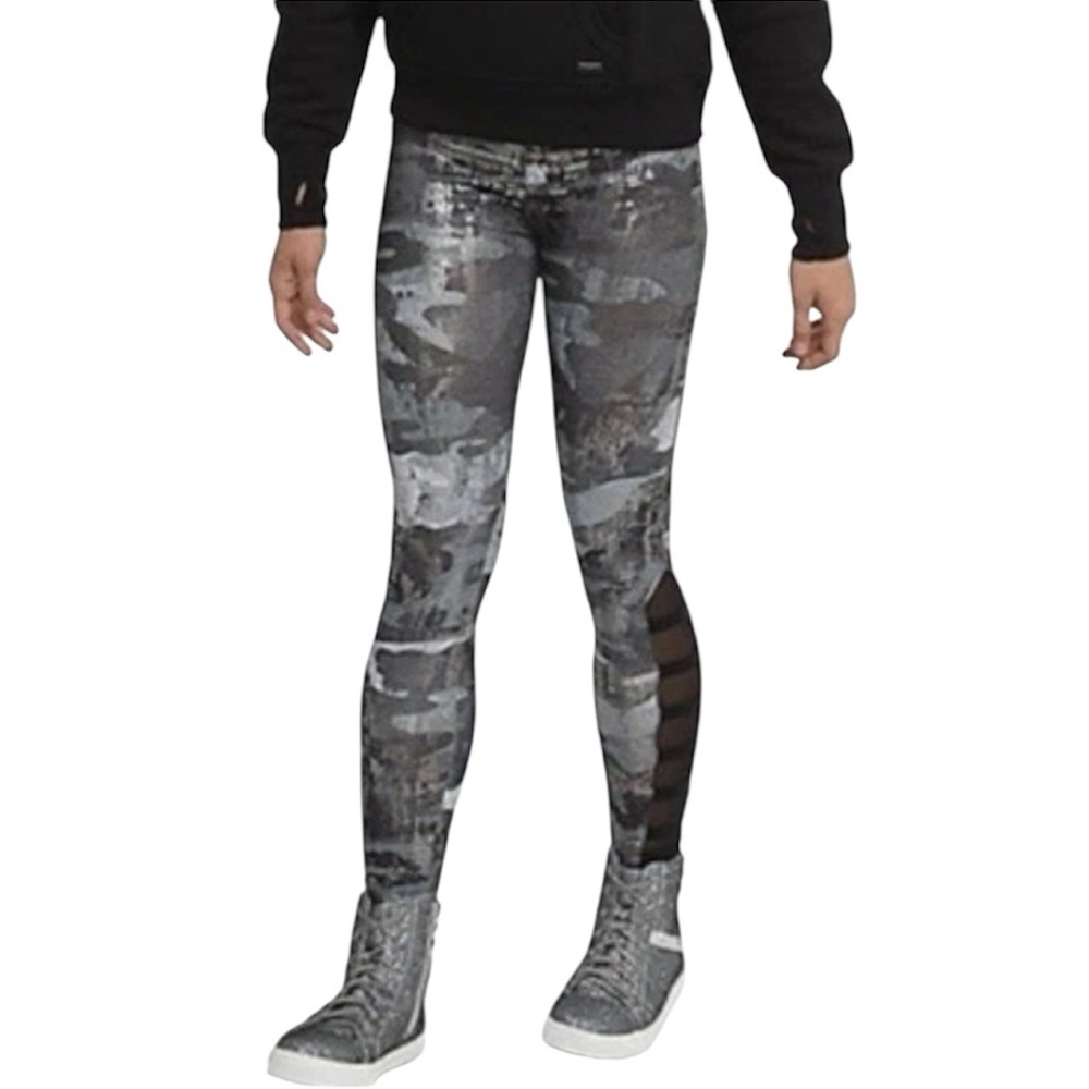 ❤️ JUSTICE Girl's Metallic Camouflage Leggings Full Length Leggings Size 10